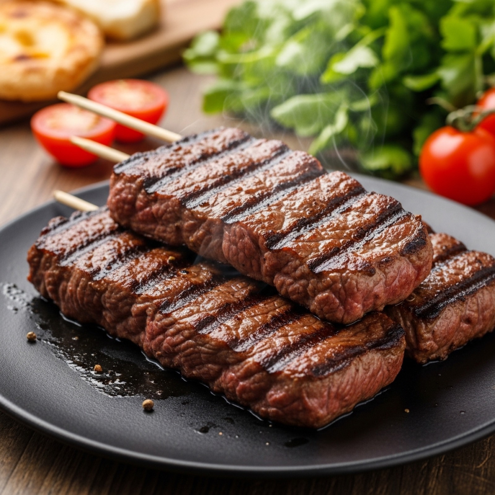 Fleisch nach dem Grillen mit Ankerbusch Rub, dunkle Kruste